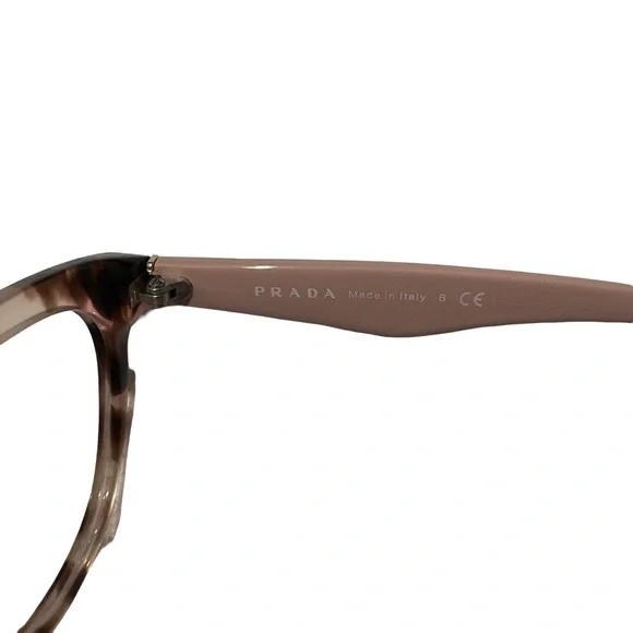 Prada Eyeglass Frames Tortoiseshell Nude Arms Case Included - Picture 6 of 11